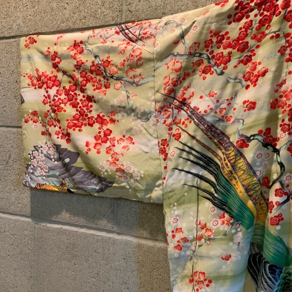 Vintage Japanese hand painted robe kimono floral - Picture 5 of 15